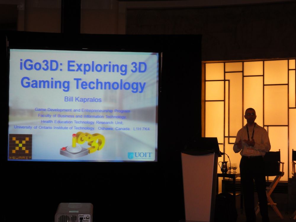 Dr. Bill Kapralos, Discussing iGO3D at X-Summit
